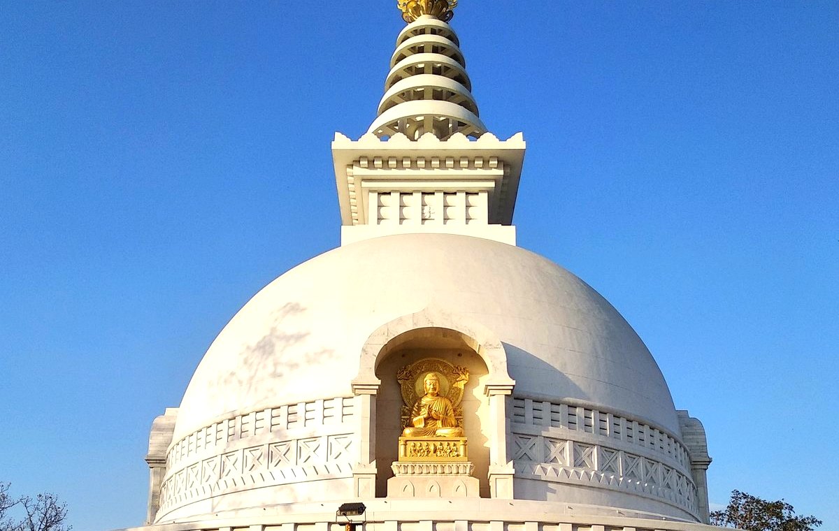 Vishwa Shanti Stupa near Blossom Valley Rajgir